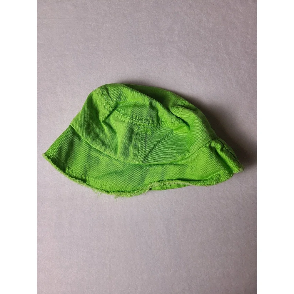 VTG Baby Tees Bucket Hat Lime Green Crab Island Destin Fray Brim Beach Vacation